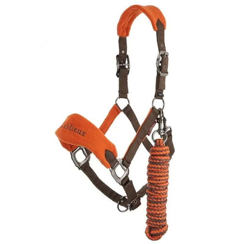 LeMieux Vogue Fleece Headcollar And Rope - Paprika 